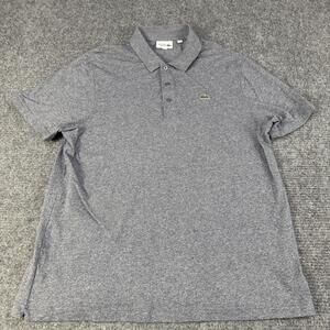 Lacoste Sport Polo Shirt Mens 3XL Gray Heather Cotton Croc Logo Golf Casual